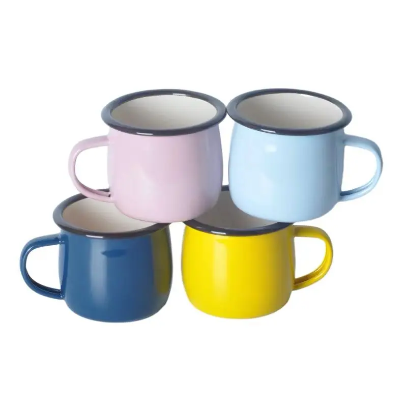 Fashion Designed Pastel Enamel Camping Mugs Ceramic Tea Making Cup bulk ceramic coffee mugs with colorful glaze