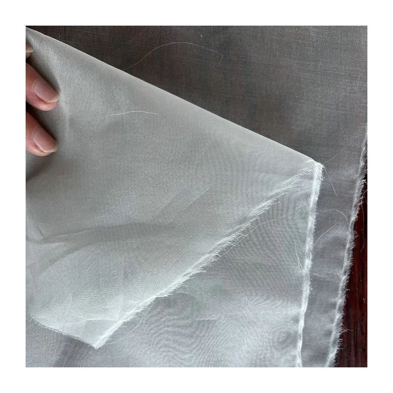 5/6/8mm 100% pure raw silk organza fabric for garment and wedding dress width 140cm, provide dye color and digital print service