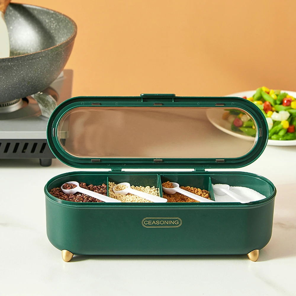Multi Sizes Seasoning Box Set Salt Sugar Spice Seasoning Storage Box Plastic Seasoning Box Container Condiment Jars