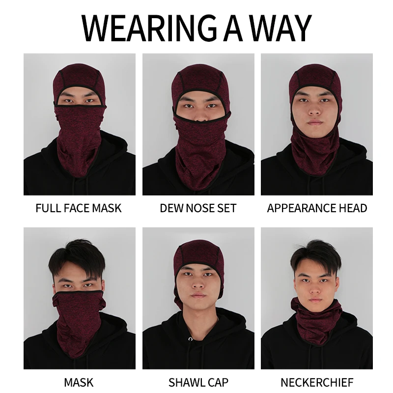 Balaclava Ski Masks Wind-Resistant Face Mask Hinged Design Cold Weather Snowboarding Warm hat