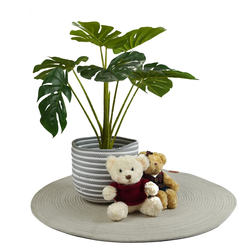 30*30 Inch Living Room Carpet 100% Cotton Hand-woven Crochet Round Rug