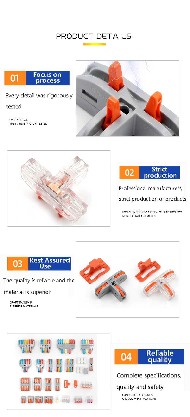  Universal 1 in 2 out splice joint wire quick connector reusable slice for connection