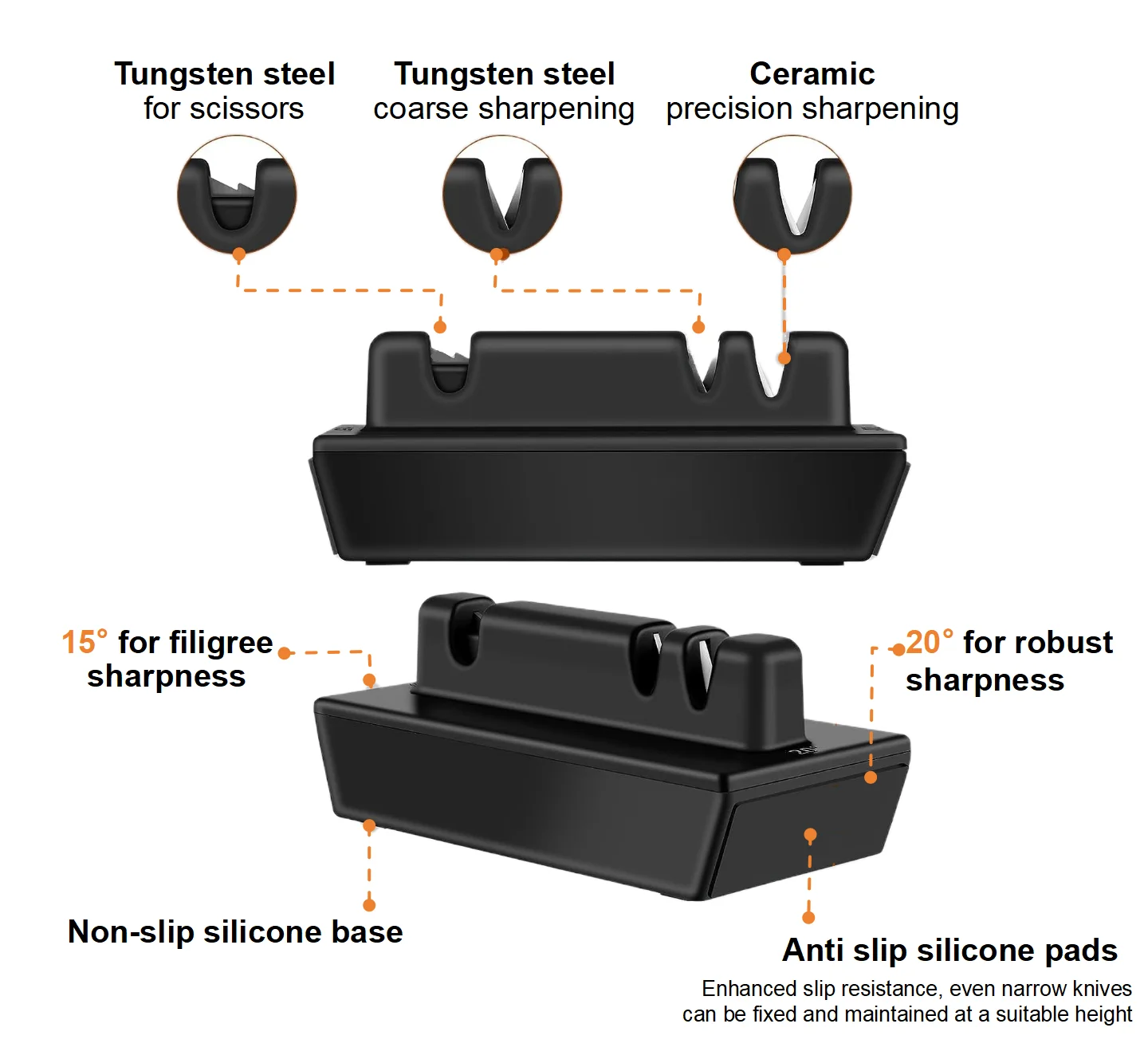 Handheld Diamond & Whetstone Rolling Magnetic Knife Sharpener With Base for Coarse and Fine Sharpening knife sharpener