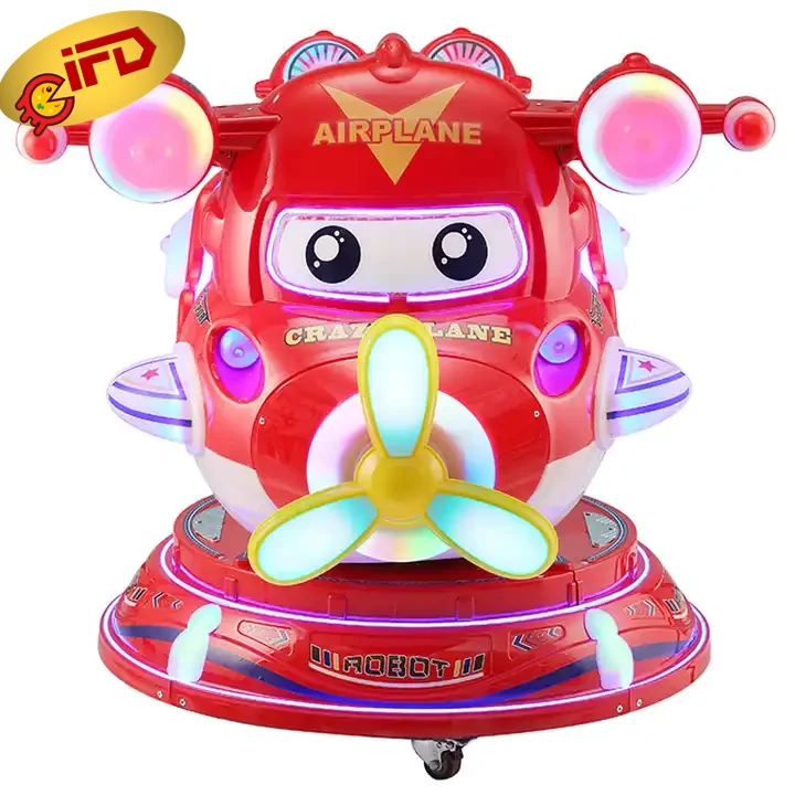 IFD Mp5 Hd Screen Rotation Lifting Cartoon Aircraft Amusement Machine Kiddie Ride Coin Operated Swing Game Machine