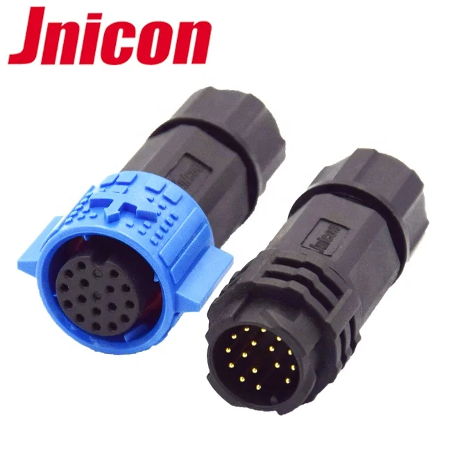 Jnicon M19 Push lock 12 14 16 pin male and female Waterproof Circular Connectors For Signal