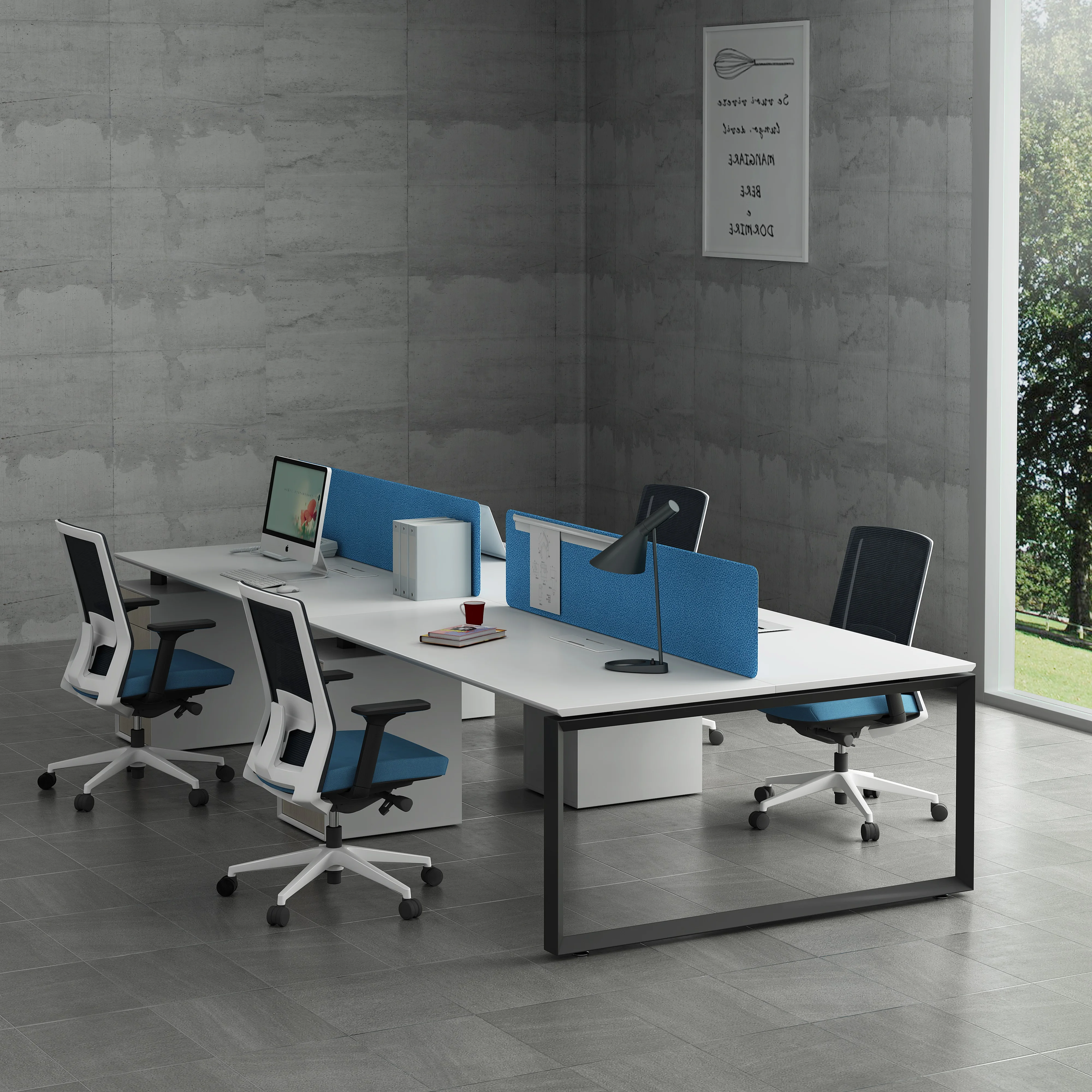 Modern Style Wood Furniture Desk Wholesale Wholesale Modern 4 Person Workstation Office Workstation