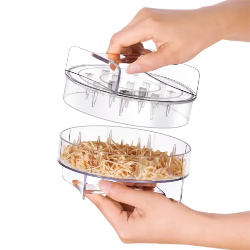 Прочный круглый пластиковый портативный измельчитель куриного мяса Круглый ручной прозрачный инструмент для измельчения