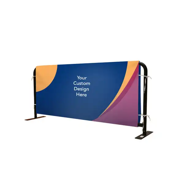 Customized Designs Aluminum Frame Fabric PVC Crowd Banners Fence Cover Barrier Event Barricade Cover