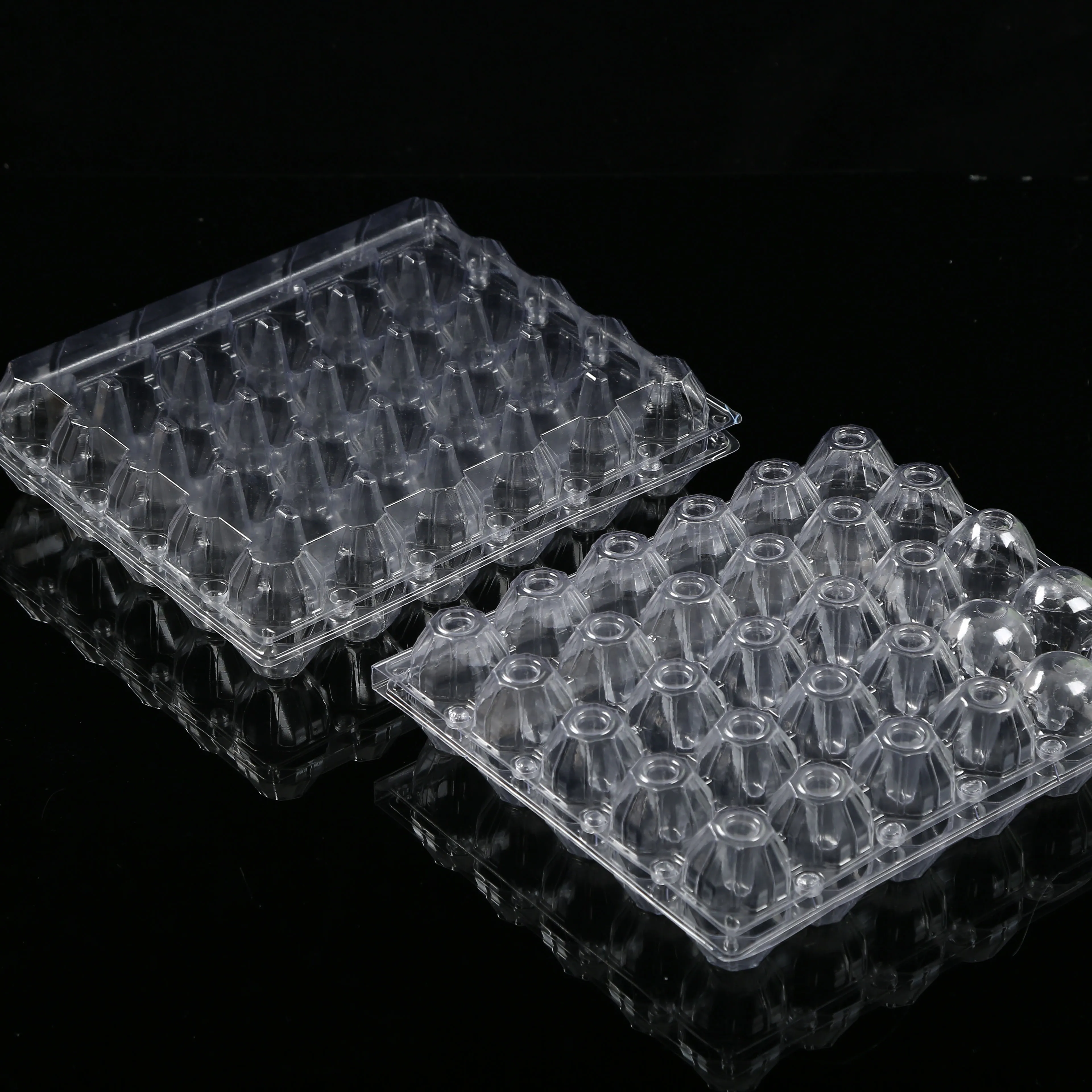 
China Wholesale Reusable 30 Holes Pvc Pet Transparent Rectangular Tray For Eggs 