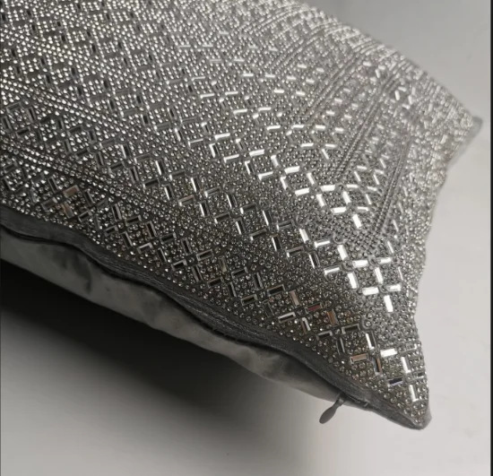 Luxurious Crystal Rhinestone Bling Customer Design Pillow Cover Home Decorations Cushion Cover