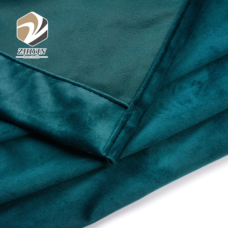 
Various color 100% polyester European and American style ready made velvet curtains for living room 