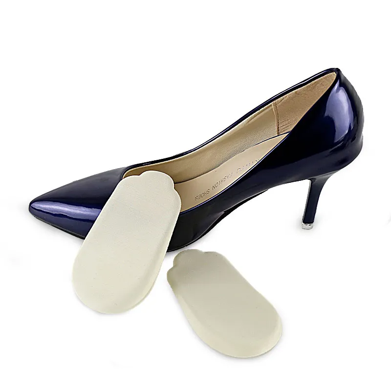 Orthopedic Gel Heel Pad for O/X Leg Silicone Suede Half Insole Adhesive Medial Lateral Heel Insert