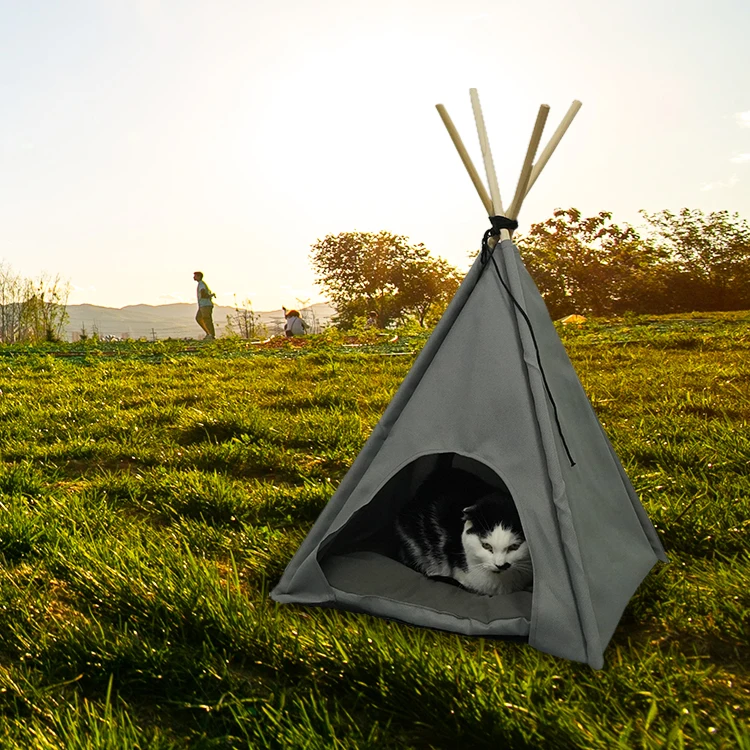 Pet Dog Tent Bed Cat House Teepeedogs Small Outdoor Indoor Tents Portable Cage Breathable Puppy Cave Teepee Tent For Cat