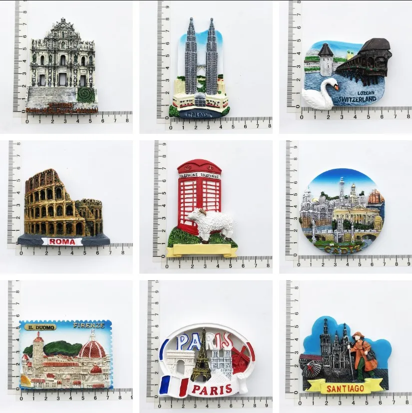 Good Quality Customized Fridge Magnets 3D Refrigerator Magnet Tourist Souvenir Resin