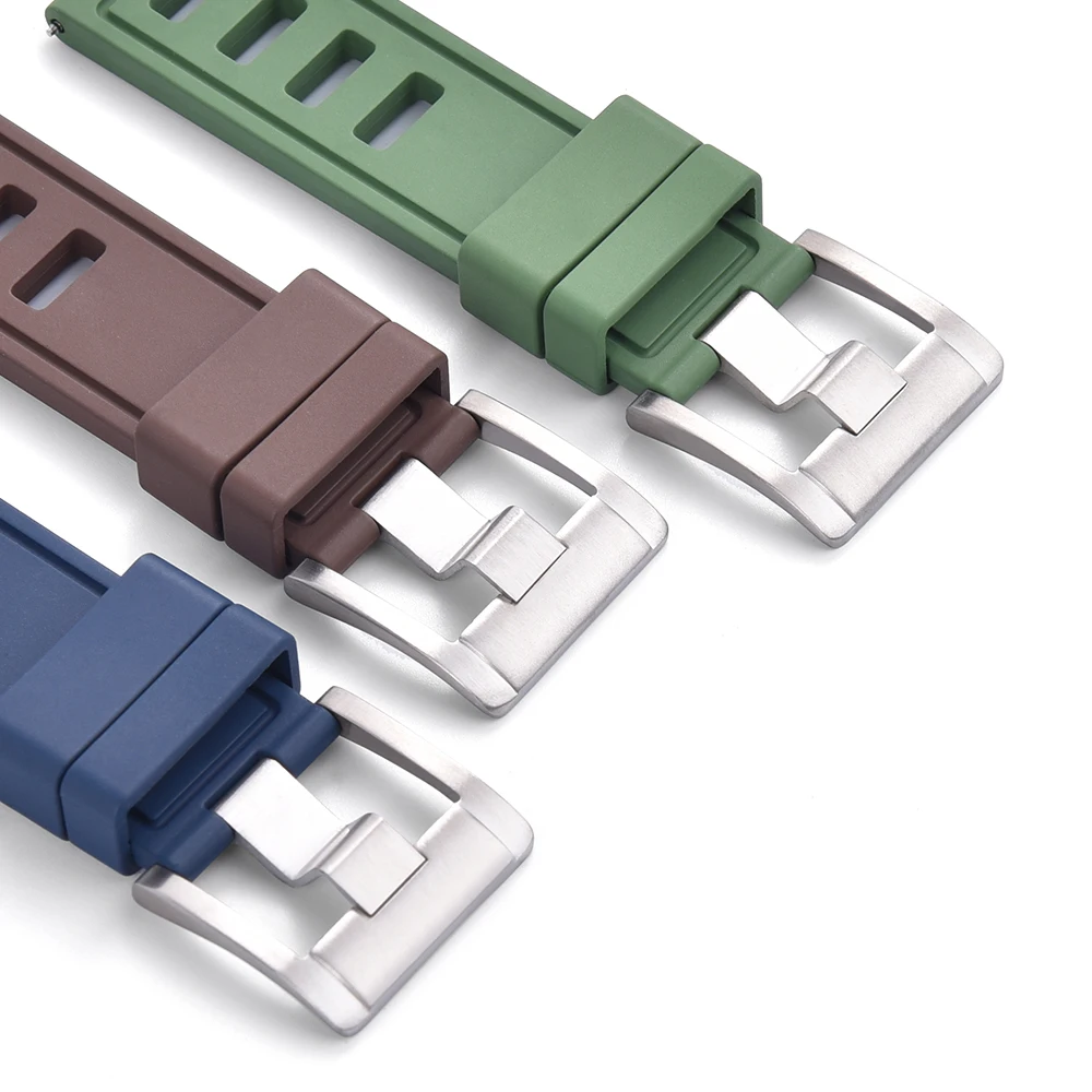 JUELONG Black Diver Fluoroelastomer Rubber Watch strap 20mm 22mm ISO FPM Rubber Quick Release Strap With 316L Ss Buckle