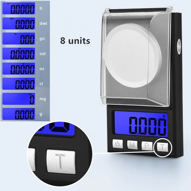 0.001g Digital Pocket Weight Scale Mini Pocket Digital Diamond Scale G Ct Dwt Oz Units Jewelry Scale Rectangle Battery Powered