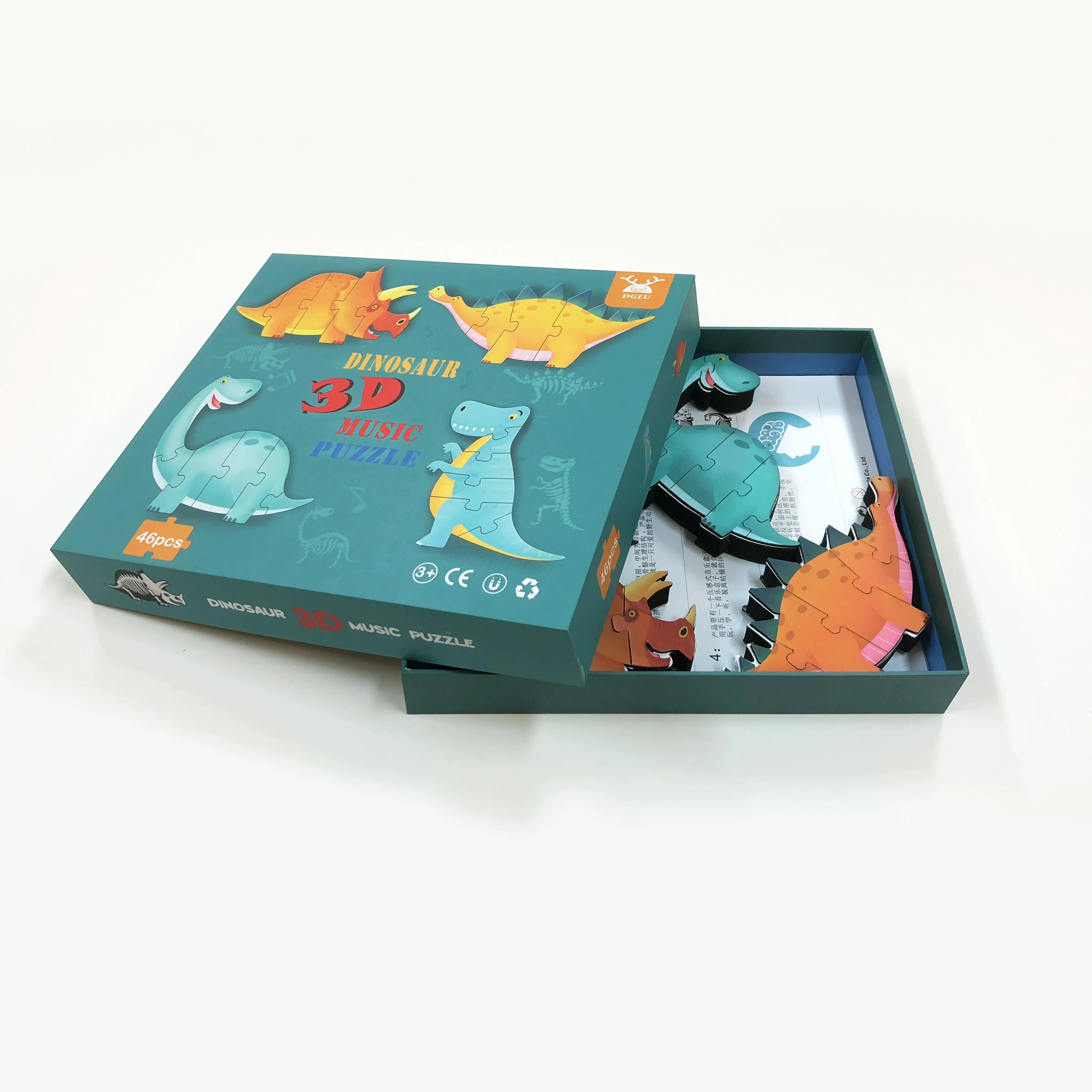 Custom Puzzle 3D diy toy animal Puzzle Board Cartoon Dinosaur Jigsaw DIY puzzle kids gift Educational toy