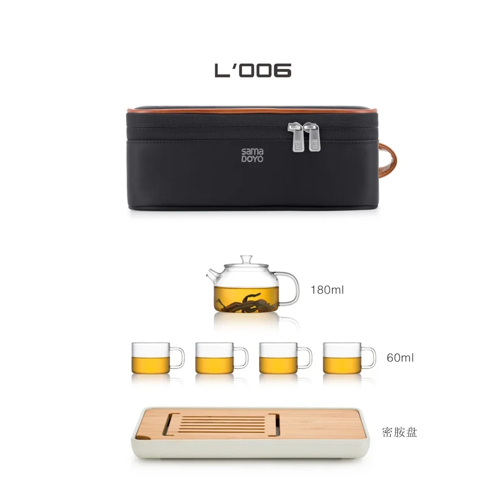 2024 Hot Selling Gift Box Travel Home Office Water Bottle Simple Safety Transparent Belt Cup Glass Teapot Tea Set