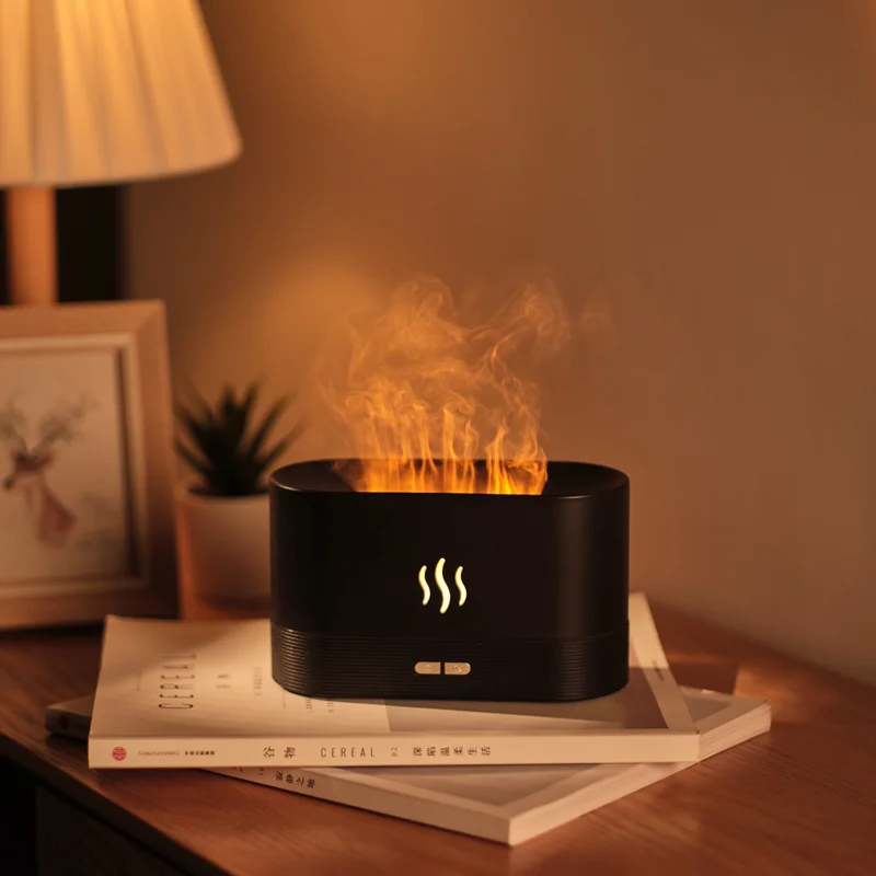 Trending Products Portable Essential Oil Flame Aroma Diffuser Desktop Aromatherapy Machine  Air Humidifier