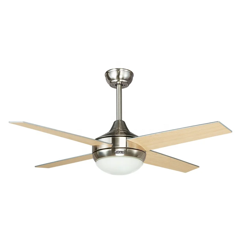 home appliances decorated low noise remote control 4 blade wood blade modern led ceiling fans with light