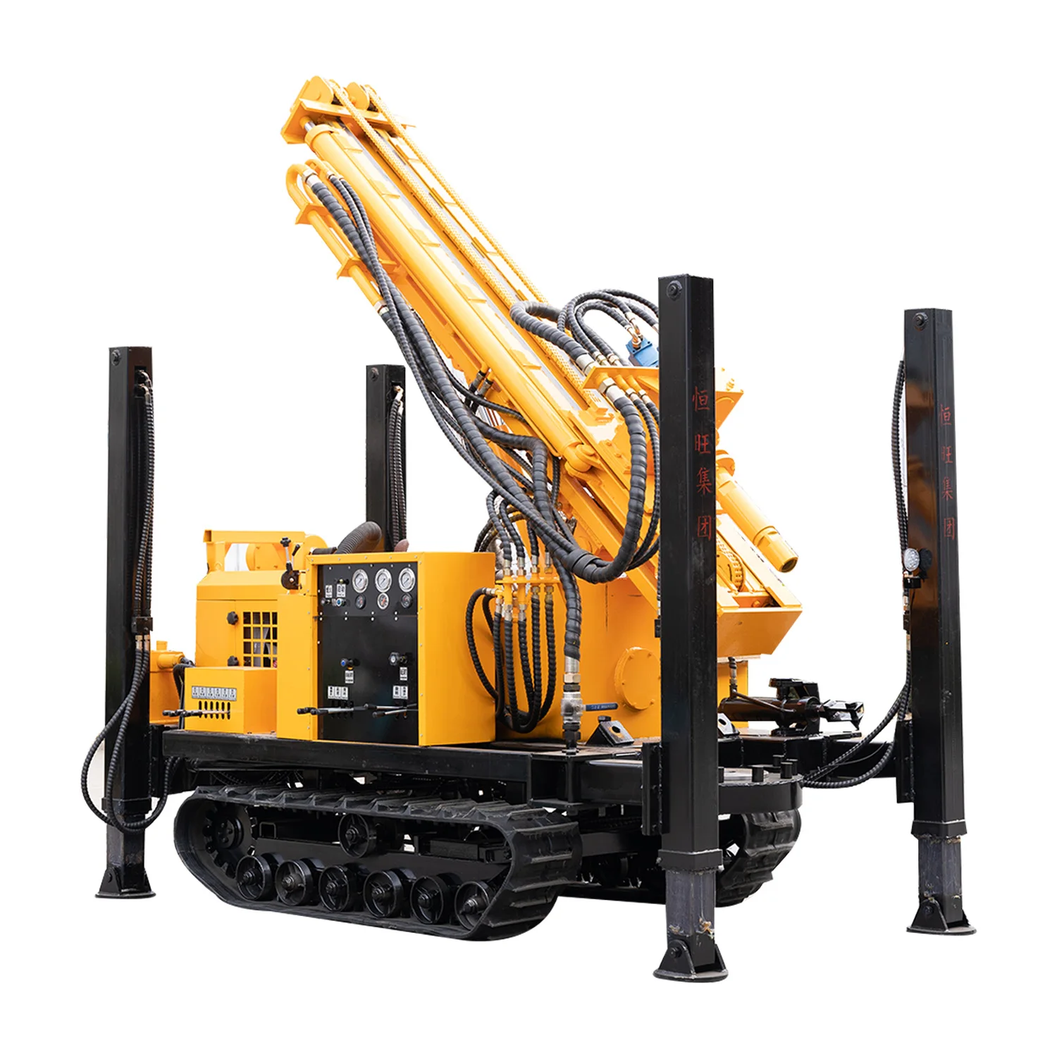 
China HW BRAND 300m-1000m Depth Pneumatic Rock Blasting Drill Rig For Mining And Quarry Drilling 