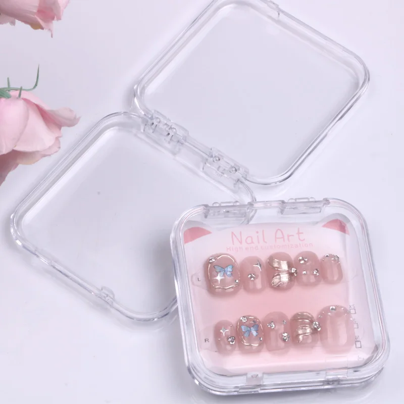 TSZS High Quality Press on Nails Empty Packaging Box Customized Logo Storage Display Box Nail Boxes for Press on Nails