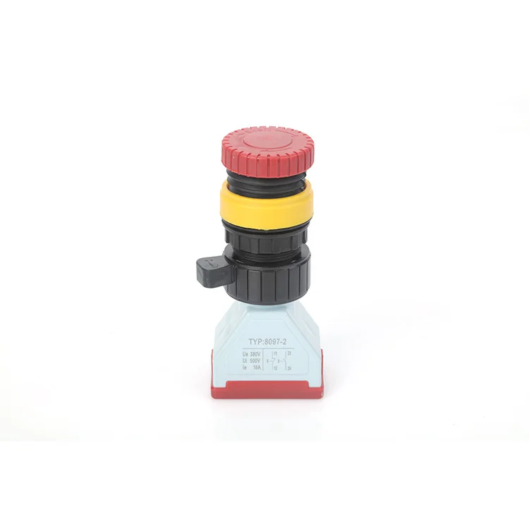 
Round led emergency stop 12 mm latch (self locking) plastic normally closed switch push button 