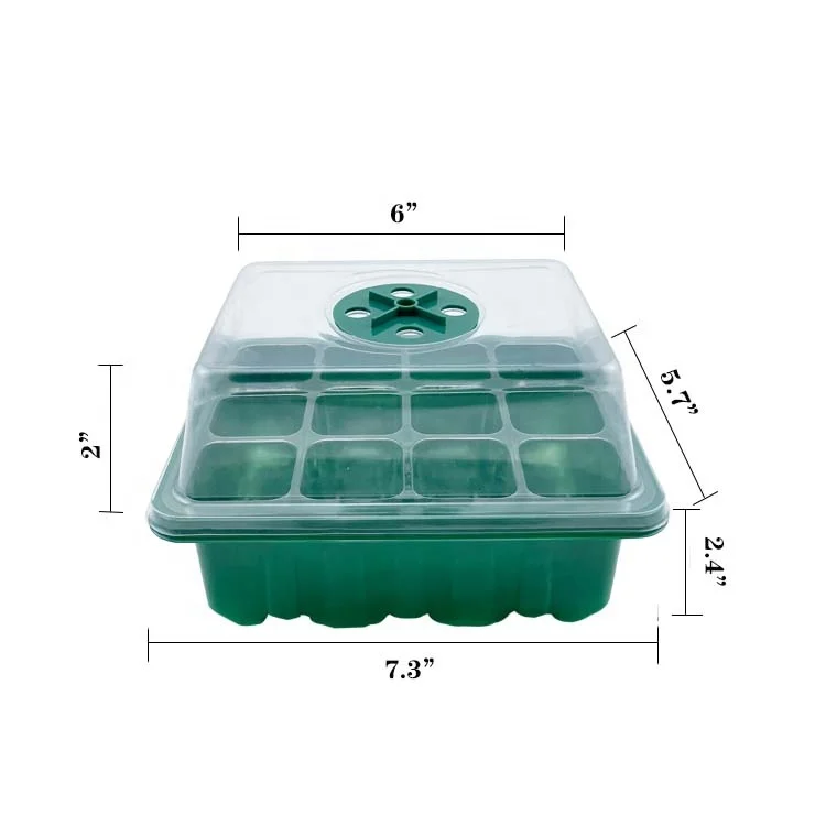 12 Cells Seeding Tray Greenhouse Germination Kit Plant Seed Starter Kit Plastic Trays Mushroom Cultivation Bag Plastic Jar Tray
