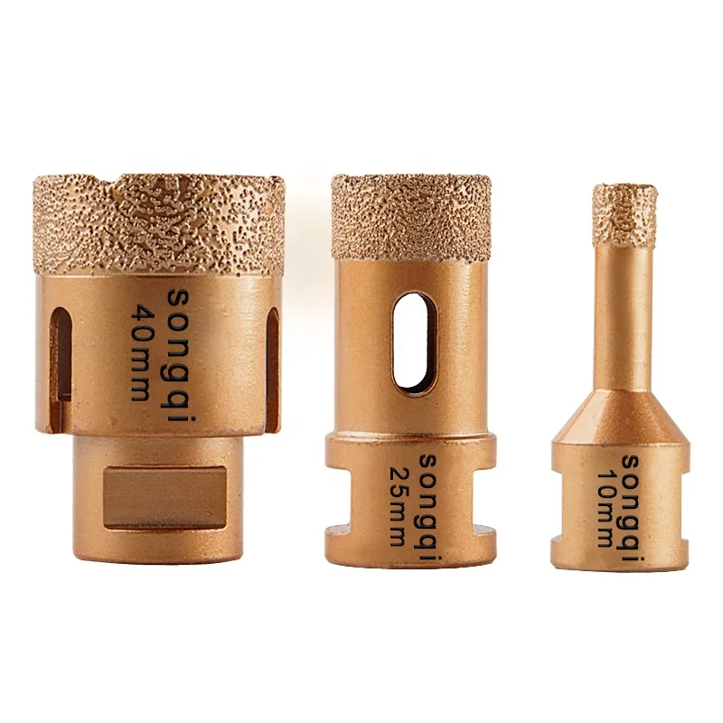 Сверла алмазные SongQi, сверло с сердечником, вакуумная паяная пилка для плитки, мрамора, гранита, бетона