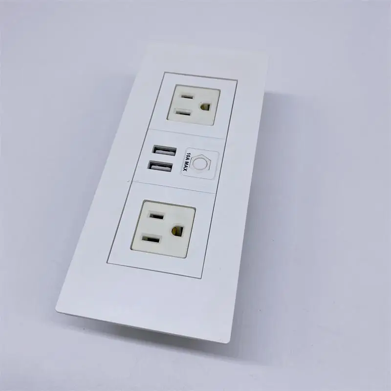Flush mounted office furniture desktop power usb recessed rectangular UK power outlet socket /office desk US power panel socket