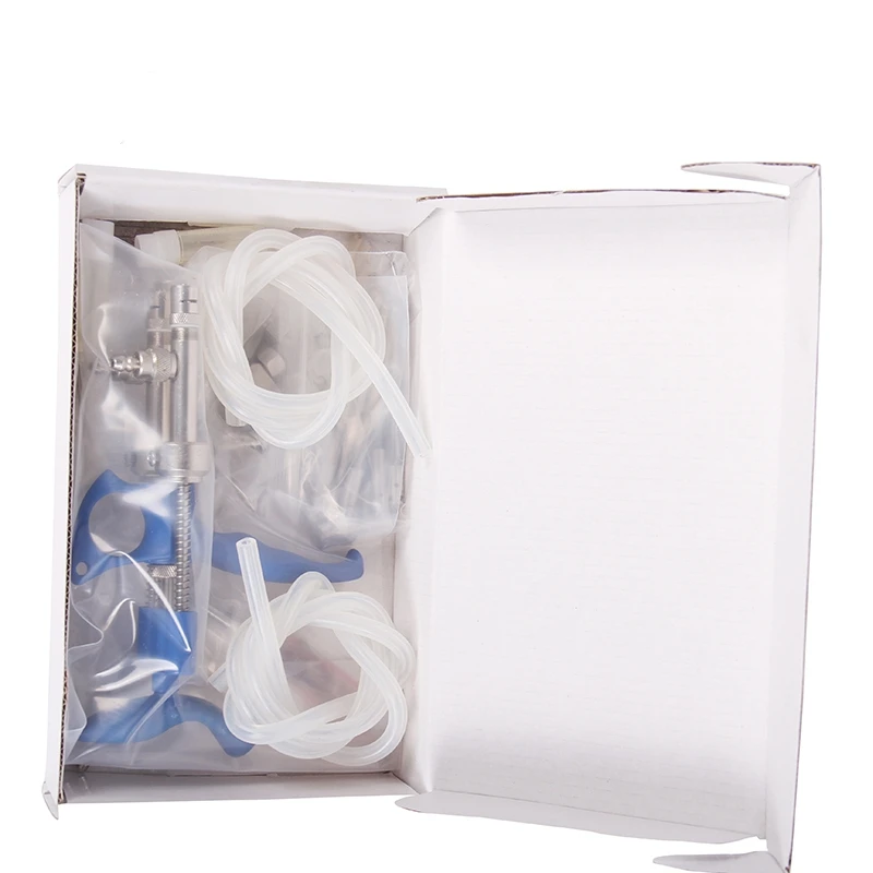 Poultry Vaccine Stainless Steel Syringe Chicken Double Needle 0.1- 0.5ml Syringe 2in1 Adjustable Continuous Syringe