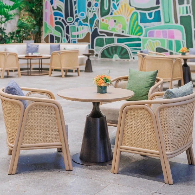 Hotel Wood Leg Lobby Negotiation Chair Rattan Leisure Dining Room Chairs For Restaurant healthcare furniture