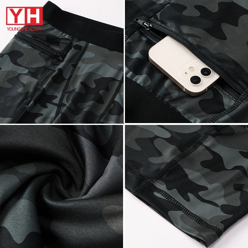 Hot Sale Men Compression Short Men Wholesale Running Fitness Exercise Gym Wear Men Short Camouflage Sport Short Leggings