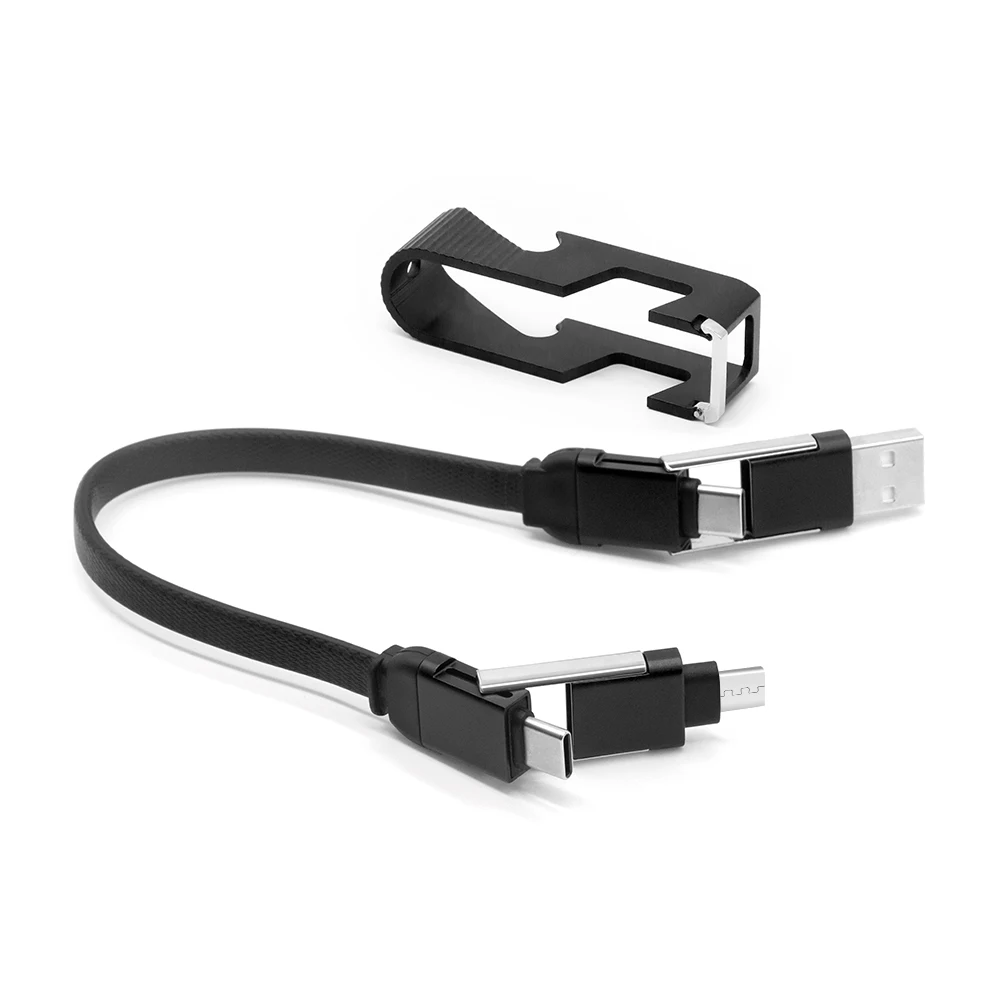 Giveaway Gifts Bottle Opener Keyholder with 4-in-1 Charging Cable, Multi Charging Cable with Mobile Phone Stand