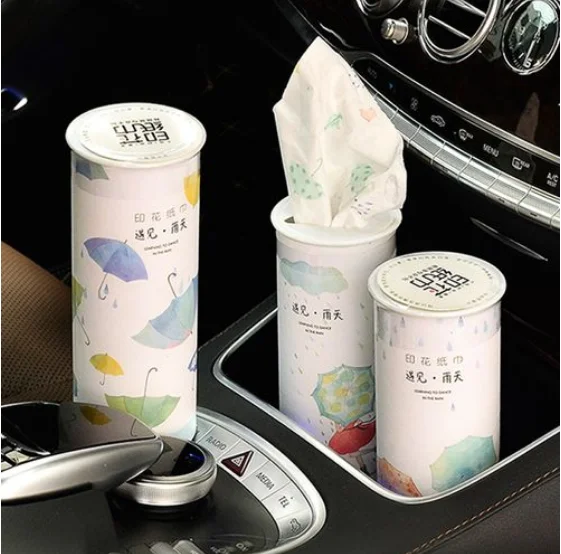 Высокое качество мягкой 2-х слойный цилиндр круглый Девы бумажная коробка для бумажных салфеток