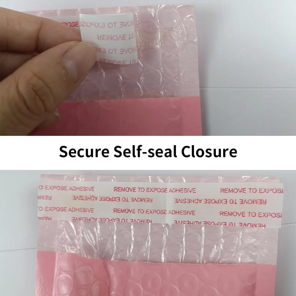 In Stock Factory Wholesale Co Extruded Mailer Envelope Bags Self Adhesive Pink Poly Bubble Envelope for Small Business Packaging