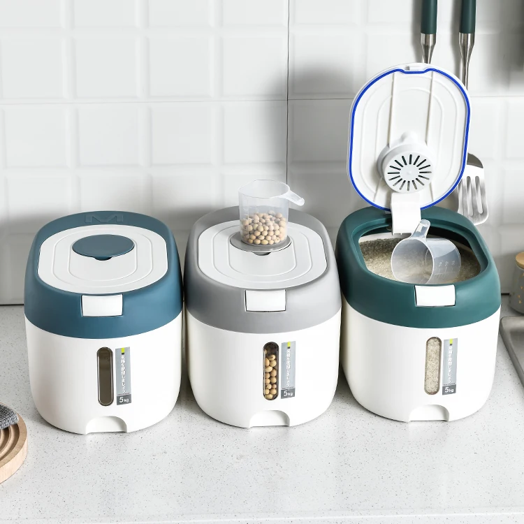 2022 New 5l Bucket Household Insect-proof And Moisture-proof Sealed Rice Cylinder Rice Flour Storage Canned Rice Bucket