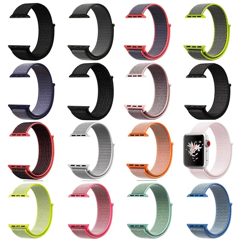 
Hot Sale Nylon Smart Watch Strap For Iwatch 3 4 Lightweight Breathable Soft Nylon Replacement Strap 