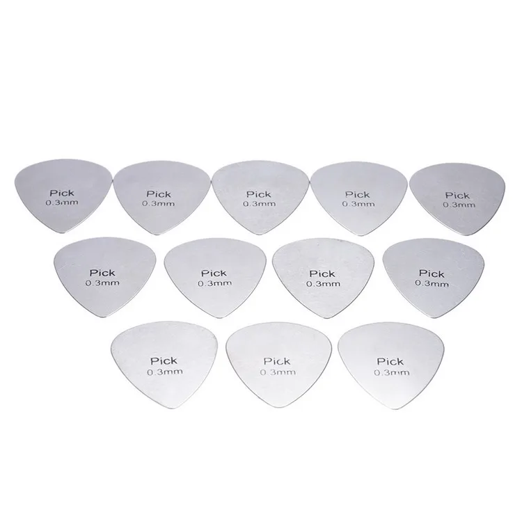 Alice AP-12S 12pcs/pack 0.3mm Stainless Steel Metal Guitar Picks Plectrum