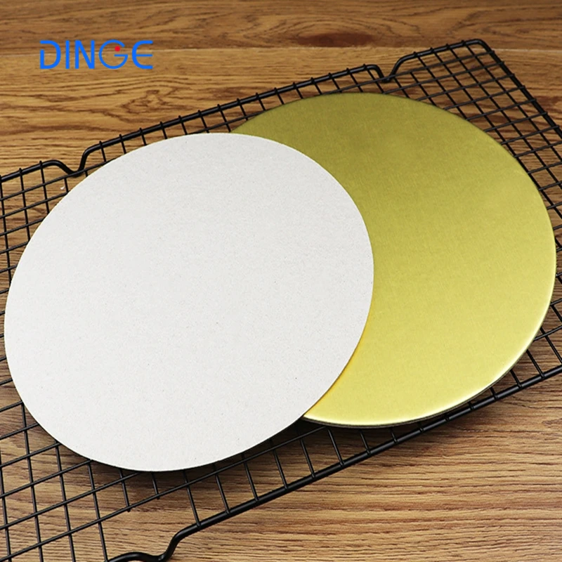 Factory direct wholesale high quality exquisite food grade circle cardboard cake base paperboards round gold cake base tray