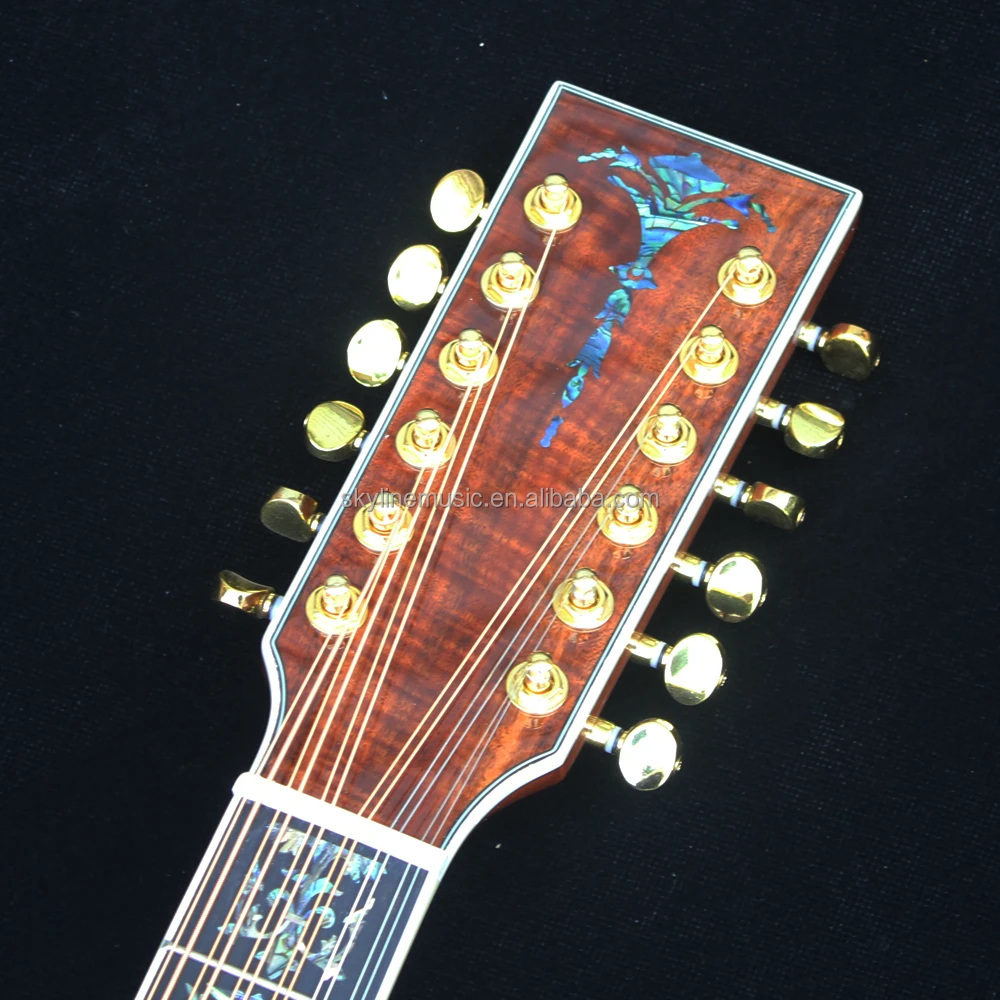 12 Strings Deluxe Solid Koa Wood 41 Inch Acoustic Guitar Handmade