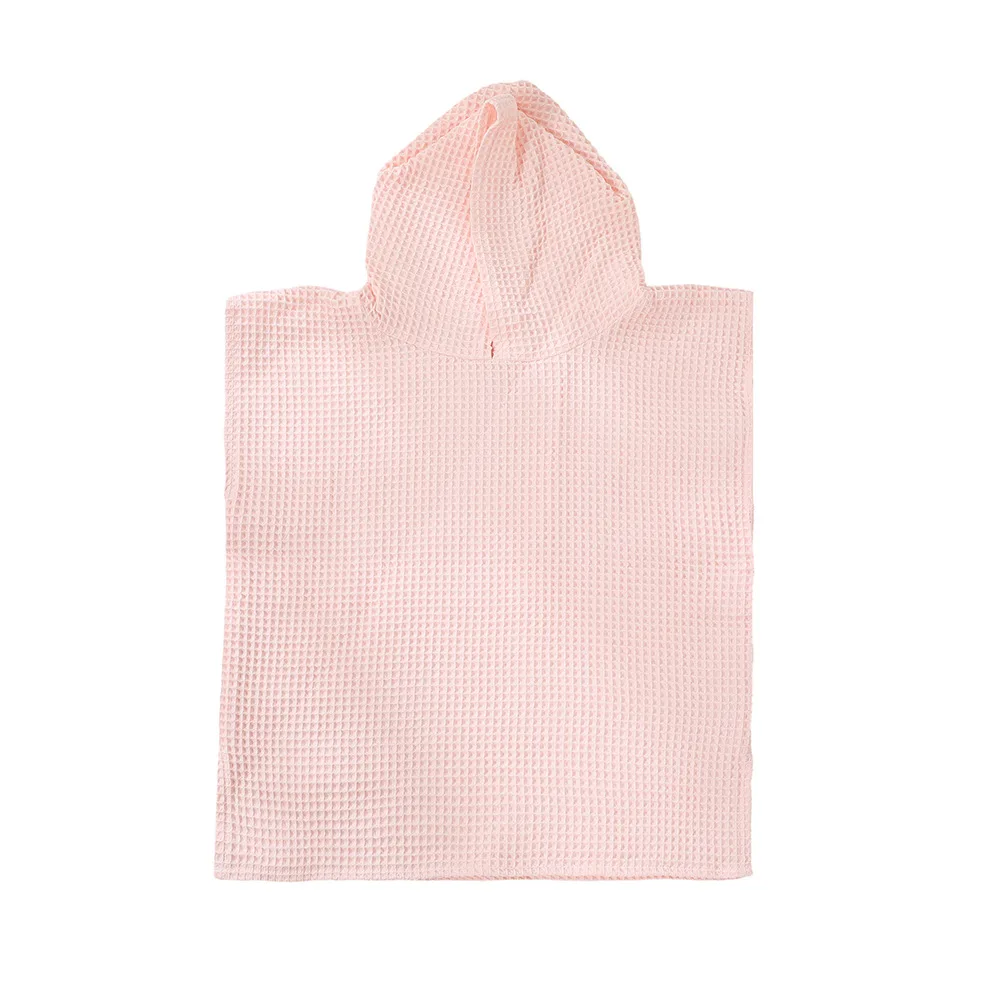 Personalized high standard children organic hooded poncho waffle bath towels pure 100 cotton towel for bath