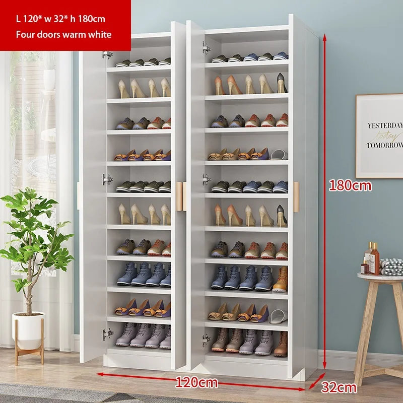 Multi-storied wooden shoe rack cabinets Modern wooden shoe rack entryway
