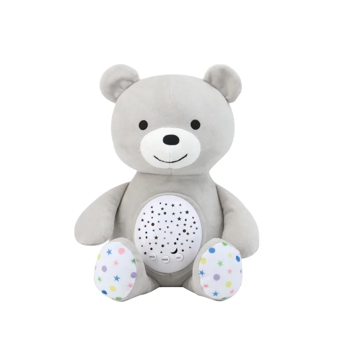 Konig Kids Custom Plush Toy Baby Sleep Soother Bear Night Light Projector Sleeping Stuffed Plush Toy Animal
