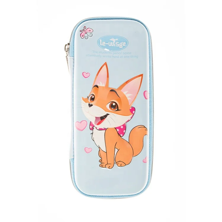 
Custom Large Capacity Student Stationery Bag EVA 3D Zipper Pencil Case for Girls Cute Cat Printing 