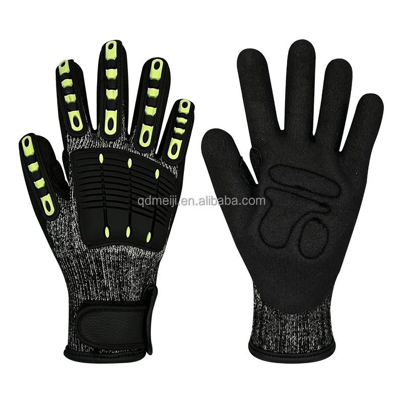 Oil resistance Nitrile Coated TPR Impact Resistant And Cut Resistant Safety Work Gloves