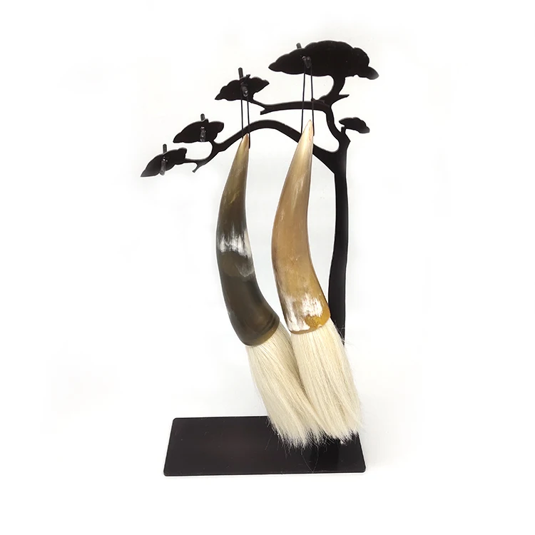 Decorative Natural Jade Chinese Calligraphy Brush Ox Horn Brush