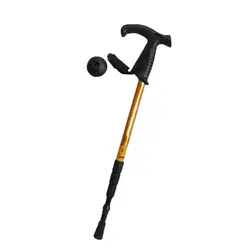 High-strength aluminum alloy curved handle mountain climbing field hiking for the elderly outdoor walking trekking pole