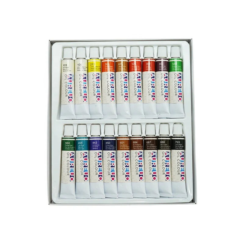 AUREUO Factory Supply Pure Colour 18 Color 12ml Aluminum Tube Art Oil Paint Set