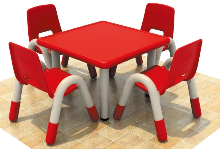Godd Quality Rectangle 4-seat children table and chairs kid school desk kids table and chairs QX-193